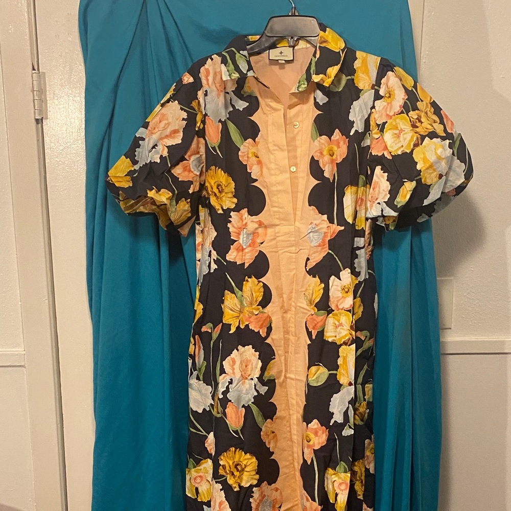 Tuckernuck Floral Black and Yellow Dress